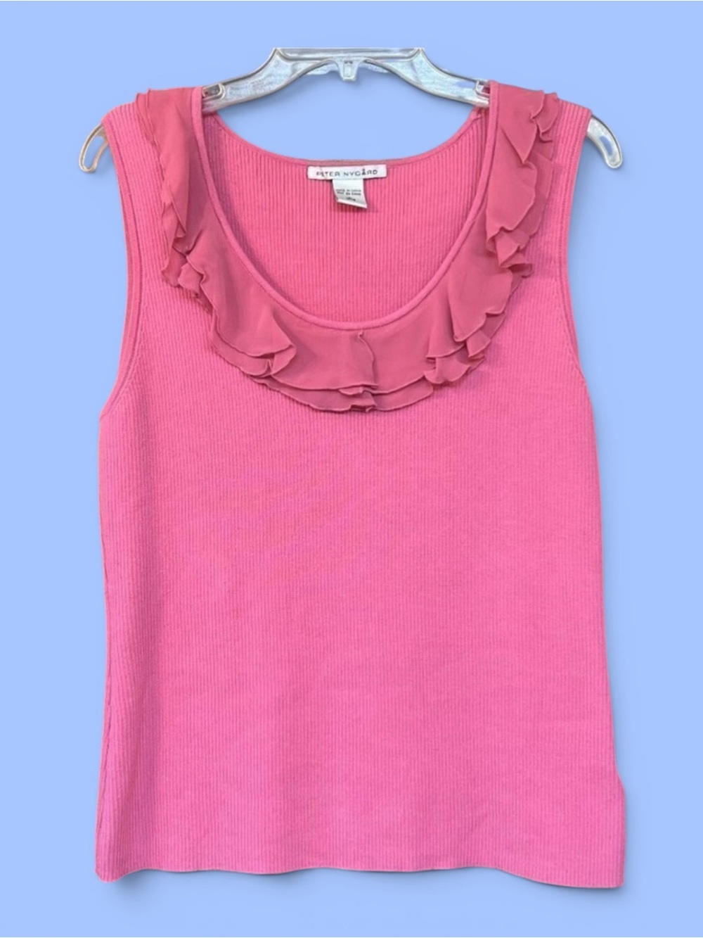 Sleeveless Top Pink Scoop Neck Peter Nygard Sz L EUC $5 ADD ON with $15+ Bundle